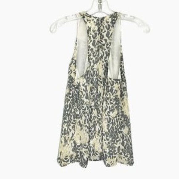 Joie top Silk gray tan Animal print sleeveless Racerback XS - Picture 7 of 9